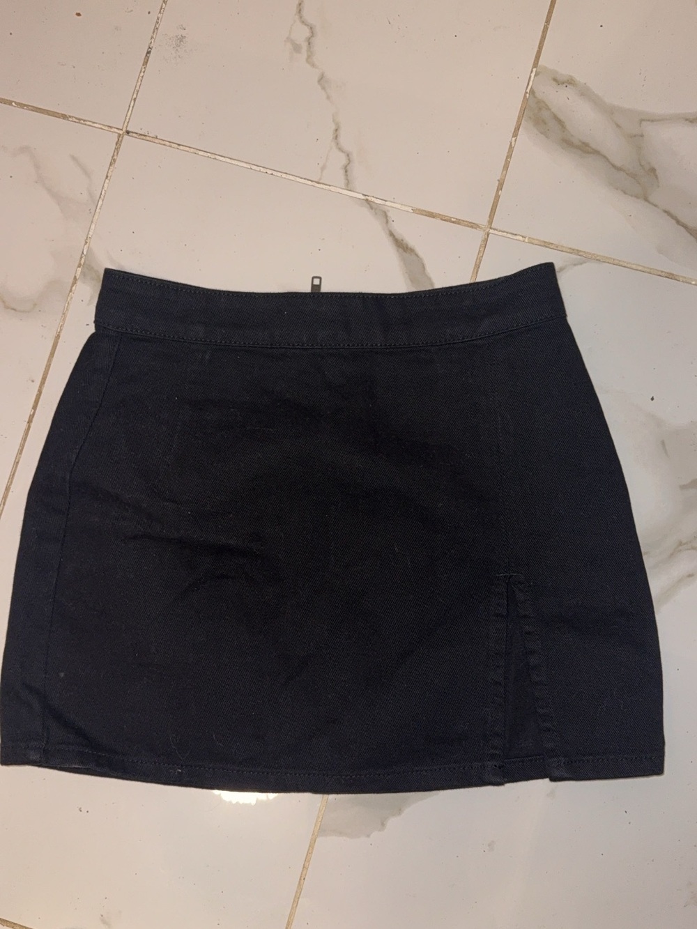 Princess Polly Black Mini Skirt with Subtle Front Slit